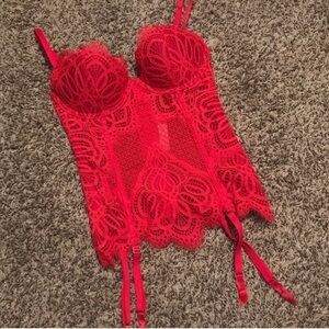 Red lace corset